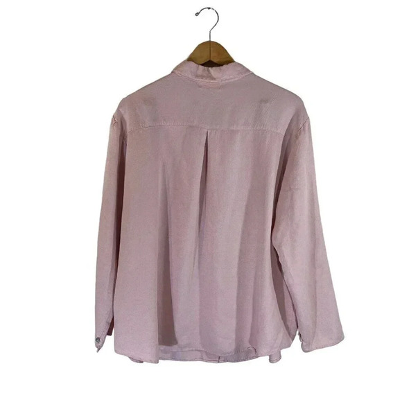 Soft Surroundings Light Pink Button Up Shirt XL Long Sleeves Career Office Work - Picture 2 of 7